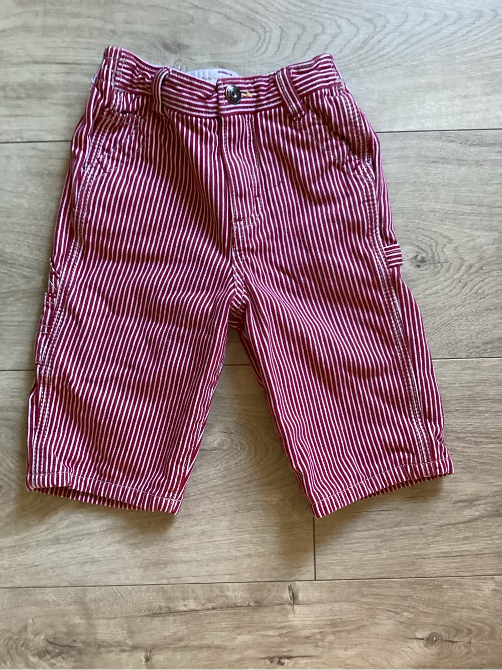 OshKosh B'gosh Red and White Striped Baby’s Painters Pants